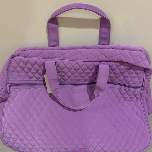 NWT vera bradley grand traveler duffel bag mokara orchid lilac lavender purple - Picture 2 of 9